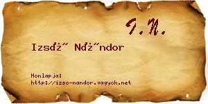Izsó Nándor névjegykártya
