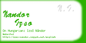 nandor izso business card